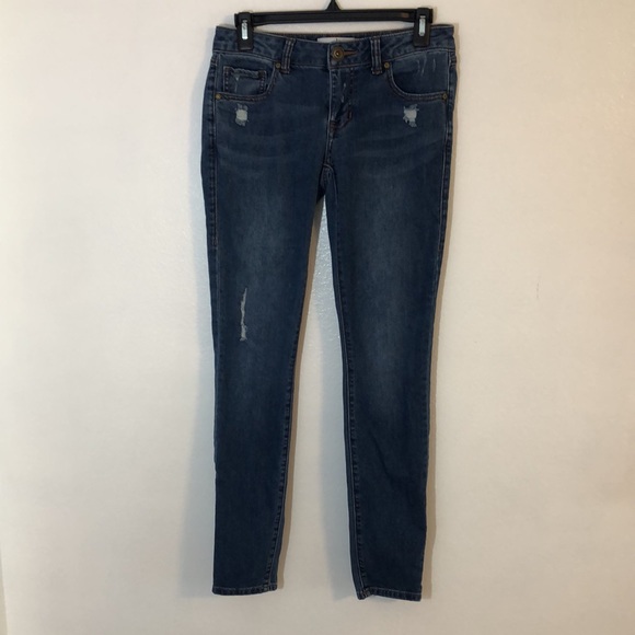 CABI skinny #5087 distressed medium wash jeans denim casual - Picture 14 of 16
